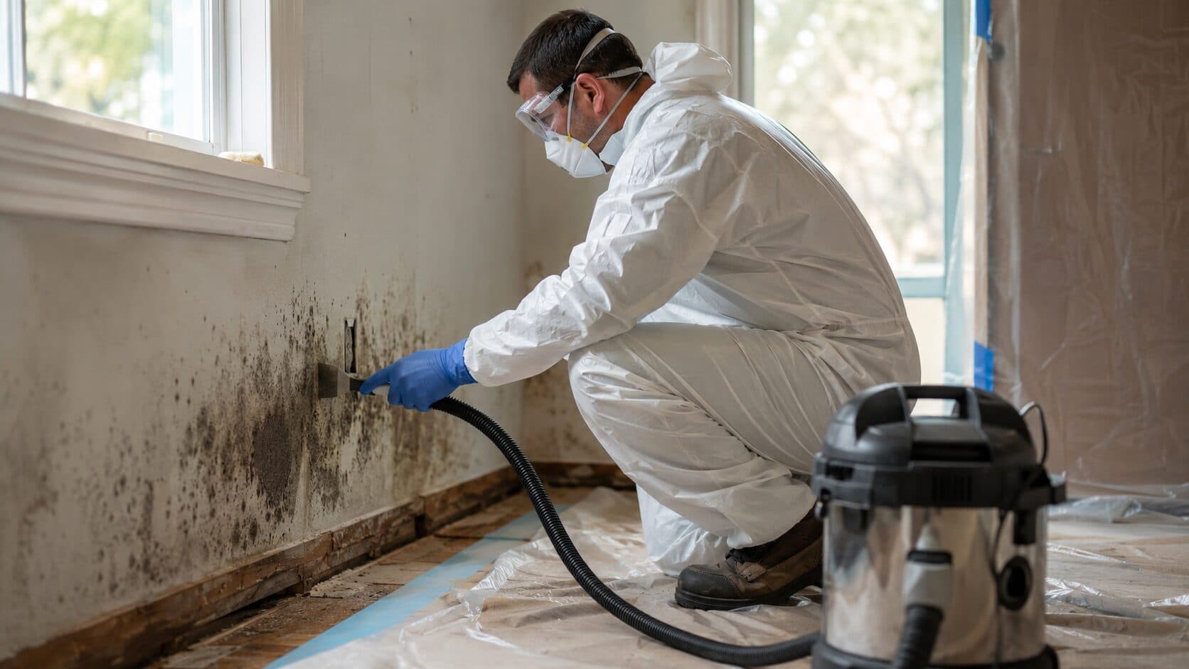 Contención y remediación de moho en una casa